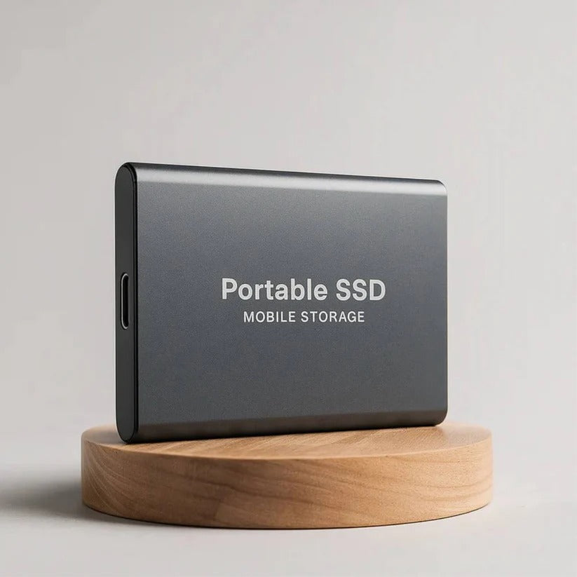High-Speed Portable SSD with Shock Resistant Housing and USB-C Connectivity, 1TB to 4TB