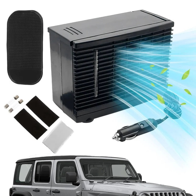Evaporative Car Air Cooler with Transparent Water Tank and Quiet Motor Operation