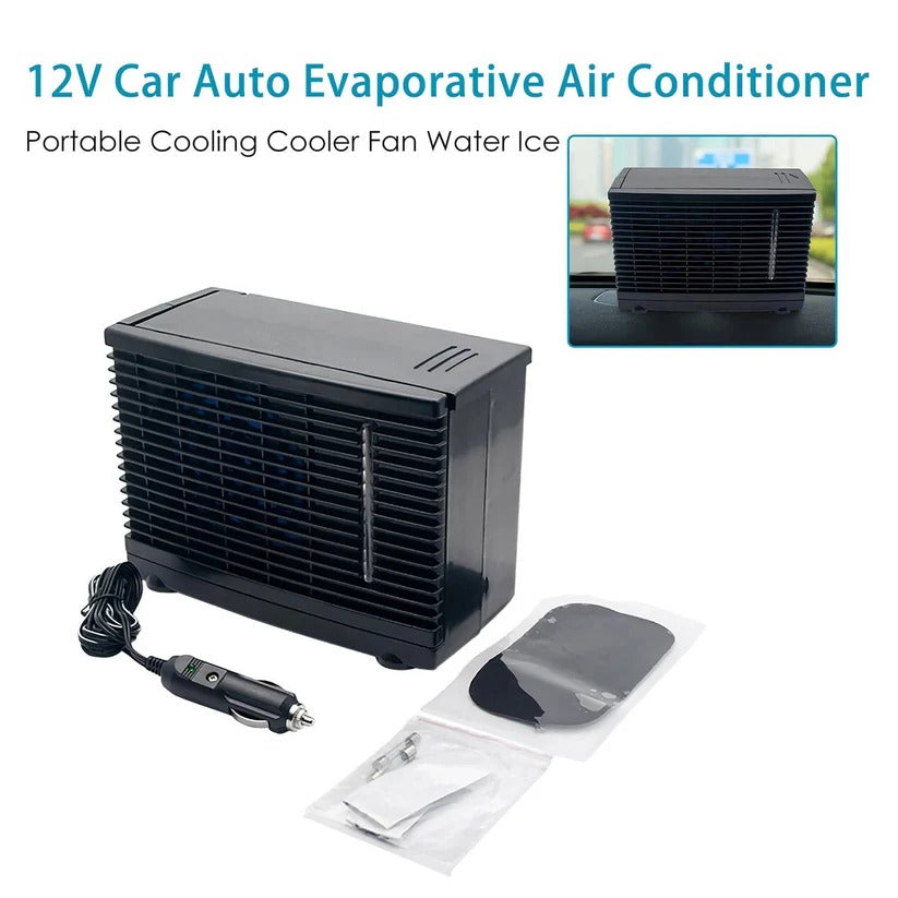 Evaporative Car Air Cooler with Transparent Water Tank and Quiet Motor Operation