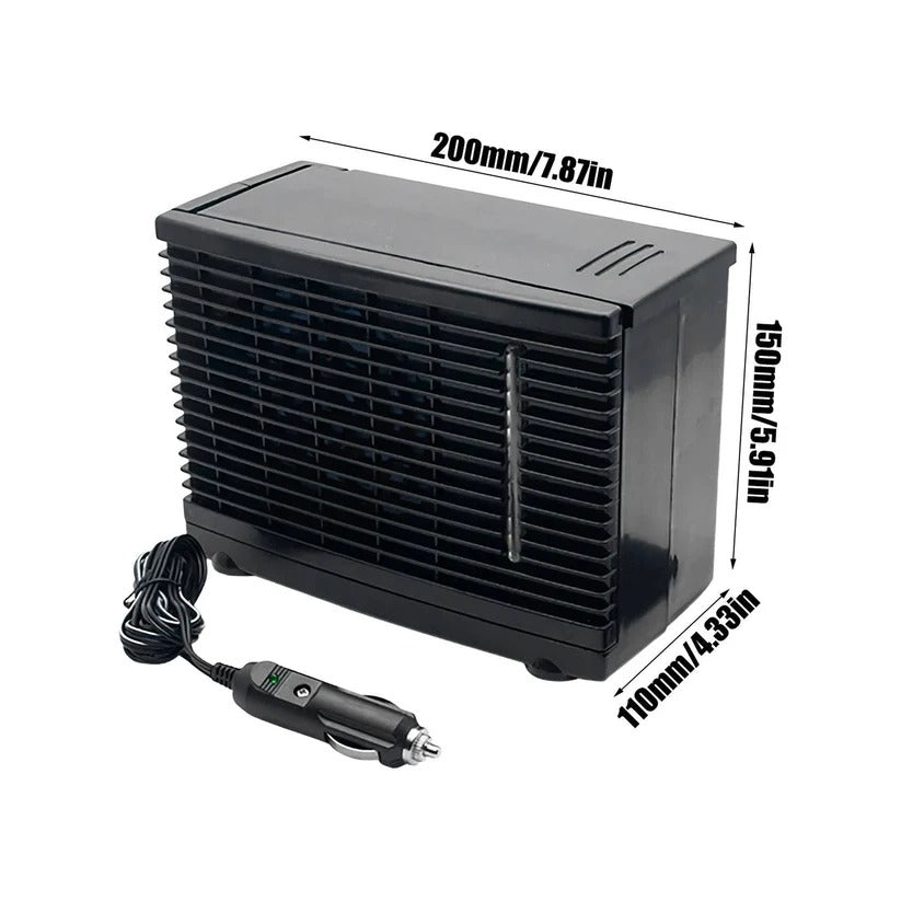 Evaporative Car Air Cooler with Transparent Water Tank and Quiet Motor Operation