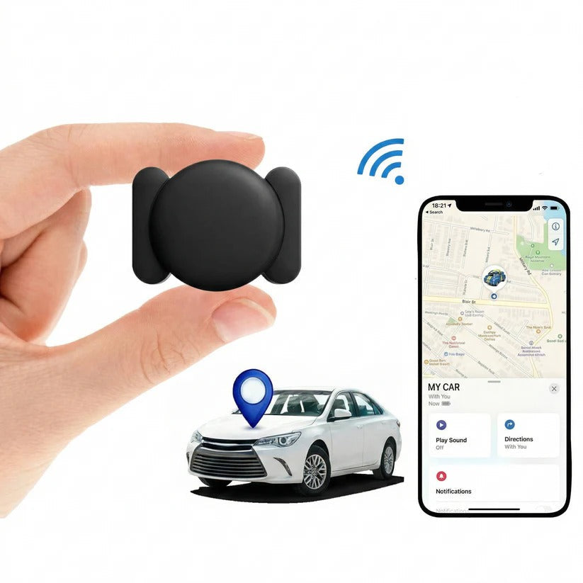 Compact Vehicle Tracker with Smartphone App and Magnetic Case, Weatherproof