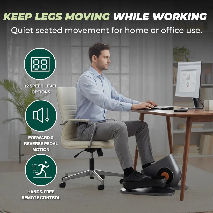 Under Desk Elliptical with 12 Speed Levels and LCD Display, Remote Control