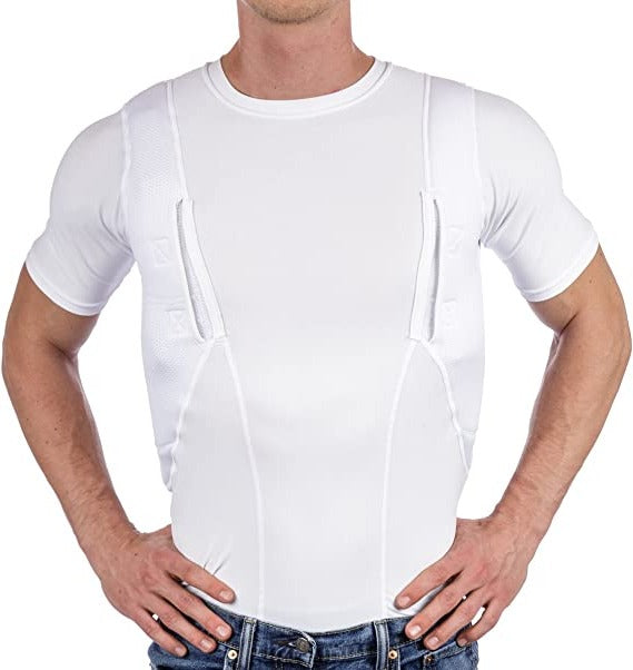 Concealment Tank Top with Dual Underarm Holsters and Moisture-Wicking Fabric