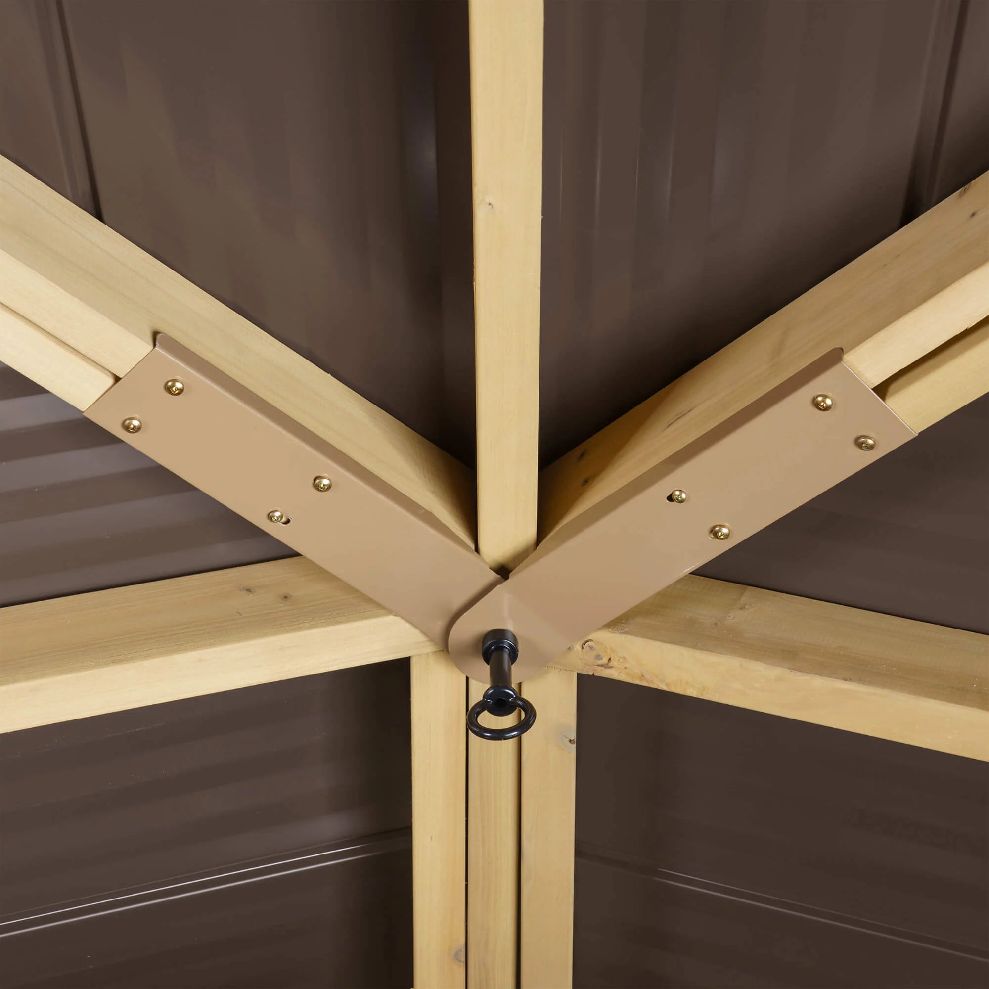 Outdoor Haven Cedar Wood Gazebo with Aluminum Roof Natural Finish, Patio Shelter