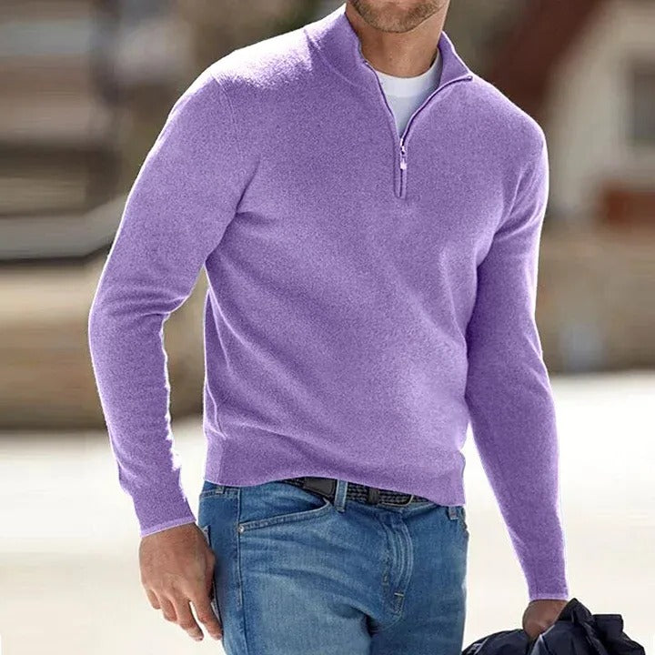 Long Sleeve Cashmere Sweater with Pullover Design for Fall and Winter