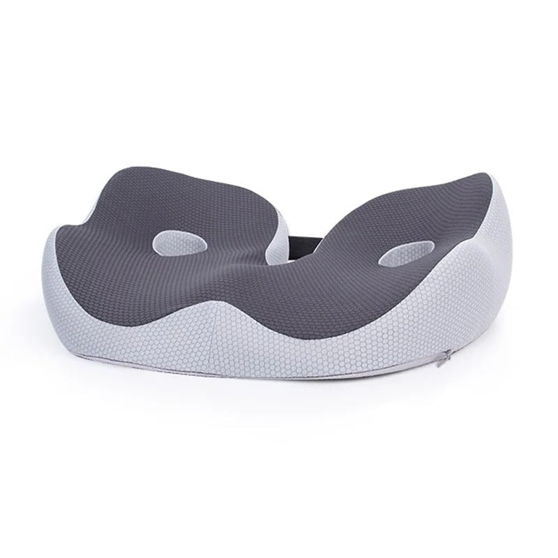Memory Foam Ergonomic Seat Cushion with Adjustable Straps and Non-Slip Base