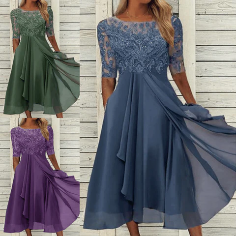 Classic Fit Dress with Smooth Draping and Machine Washable Fabric for Formal Events