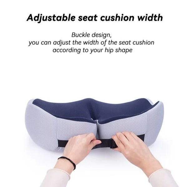 Memory Foam Ergonomic Seat Cushion with Adjustable Straps and Non-Slip Base