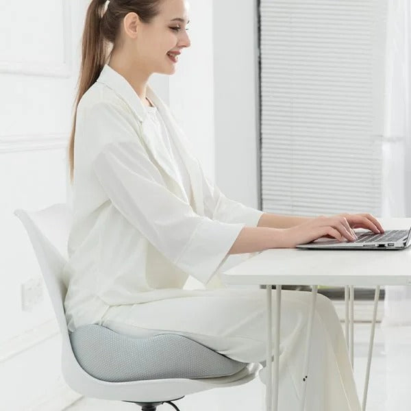 Memory Foam Ergonomic Seat Cushion with Adjustable Straps and Non-Slip Base