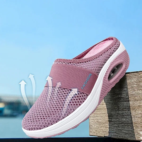 Wedge Sandals with Arch Support and Shock Absorbing Sole, Breathable Mesh