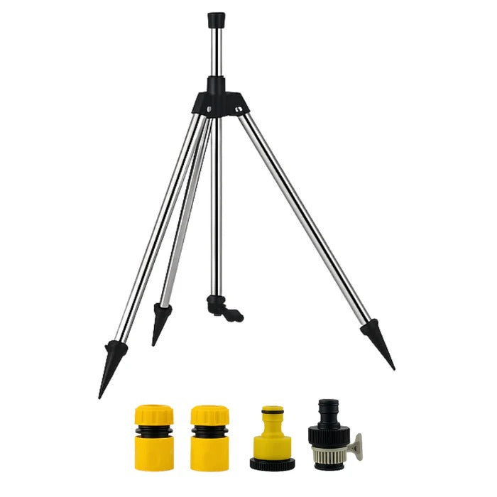 Rotating Tripod Sprinkler with Adjustable Height and 360-Degree Coverage