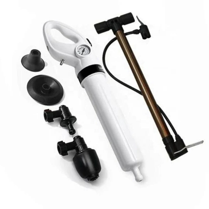 Air Pressure Drain Unblocker with Pump Handle and Trigger Control for Toilets, Sinks, Tubs