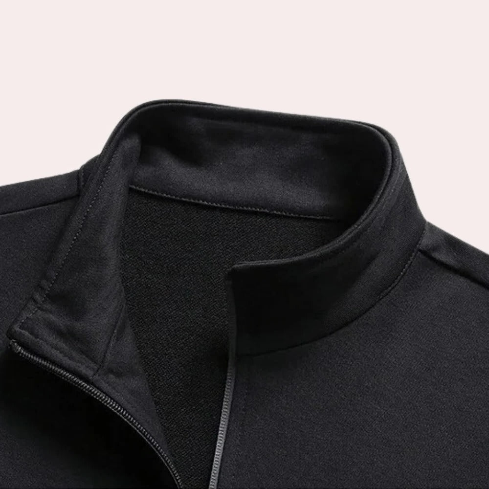 Men's Polyester Tracksuit with Stand Up Collar and Elasticated Cuffs