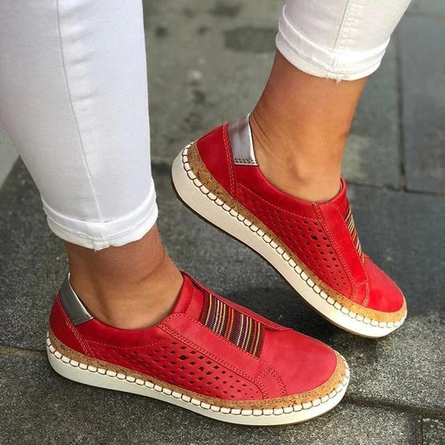 Orthopedic Sneakers with Adjustable Toe Clasp and Three Arch Support System for Women