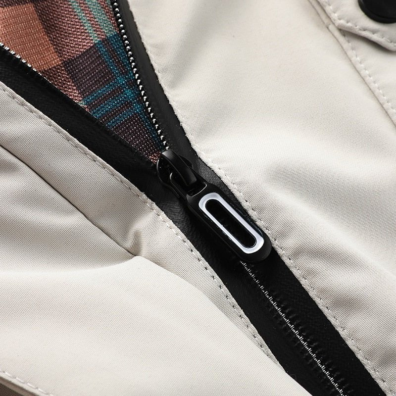 Waterproof Outdoor Jacket for Men with Removable Hood and Breathable Membrane