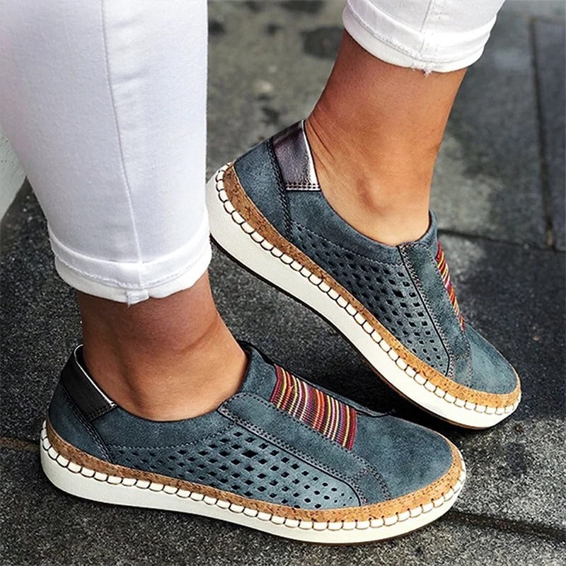 Orthopedic Sneakers with Adjustable Toe Clasp and Three Arch Support System for Women
