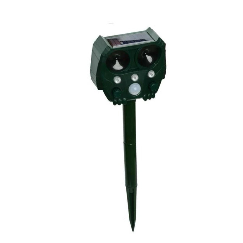 Motion Activated Ultrasonic Animal Deterrent with Solar Power and Flashing Lights for Gardens