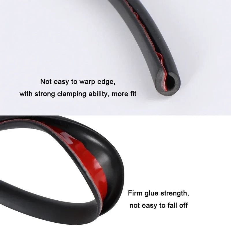 Car Door Edge Guard Strip with U-Shaped Channel, 16.4ft Length
