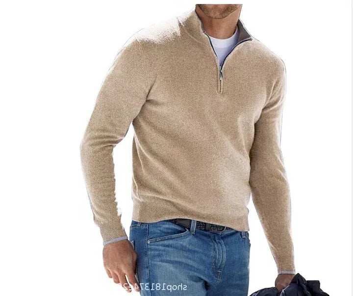 Long Sleeve Cashmere Sweater with Pullover Design for Fall and Winter