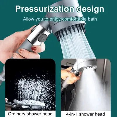 Filtered Shower Head with Laser-Cut Micro Holes and Push-Button Control