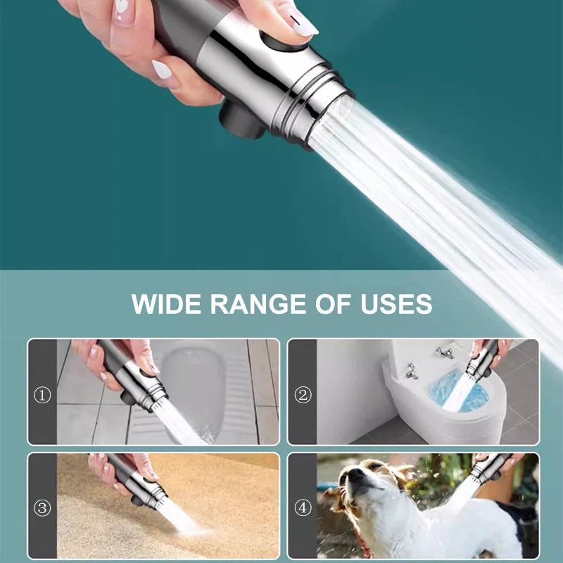 Filtered Shower Head with Laser-Cut Micro Holes and Push-Button Control