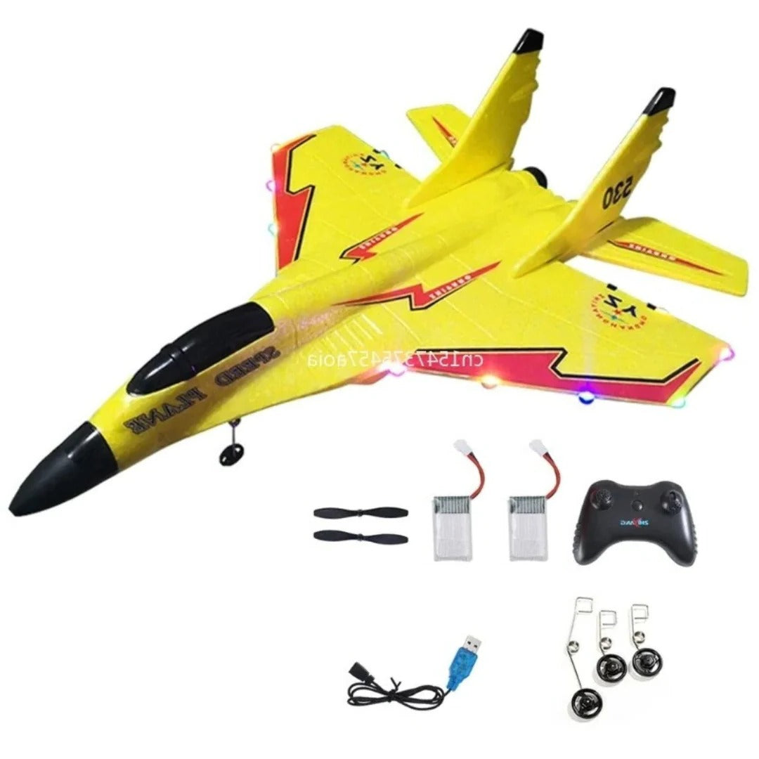Remote Control Airplane with Shatter-Resistant Body and Aerodynamic Design