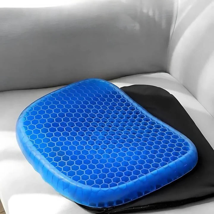 Gel Seat Cushion with Honeycomb Structure and Ergonomic Support for Office, Car, Wheelchair