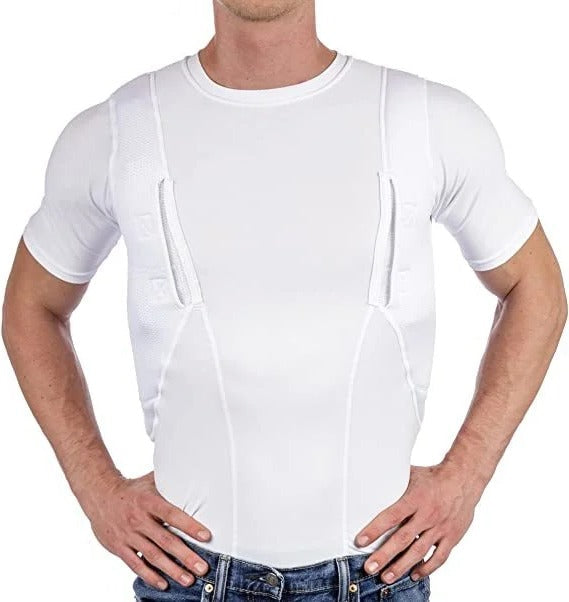 Concealment Tank Top with Dual Underarm Holsters and Moisture-Wicking Fabric