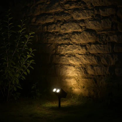 Solar Spot Light with Adjustable Zoom Lens and Color Changing Modes, IP65 Waterproof