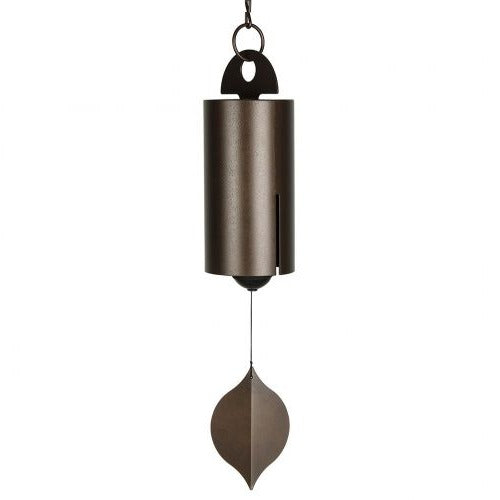 Wind Bell with Dual Chamber Acoustics and Ash Wood Clapper, 12-Inch Hanging