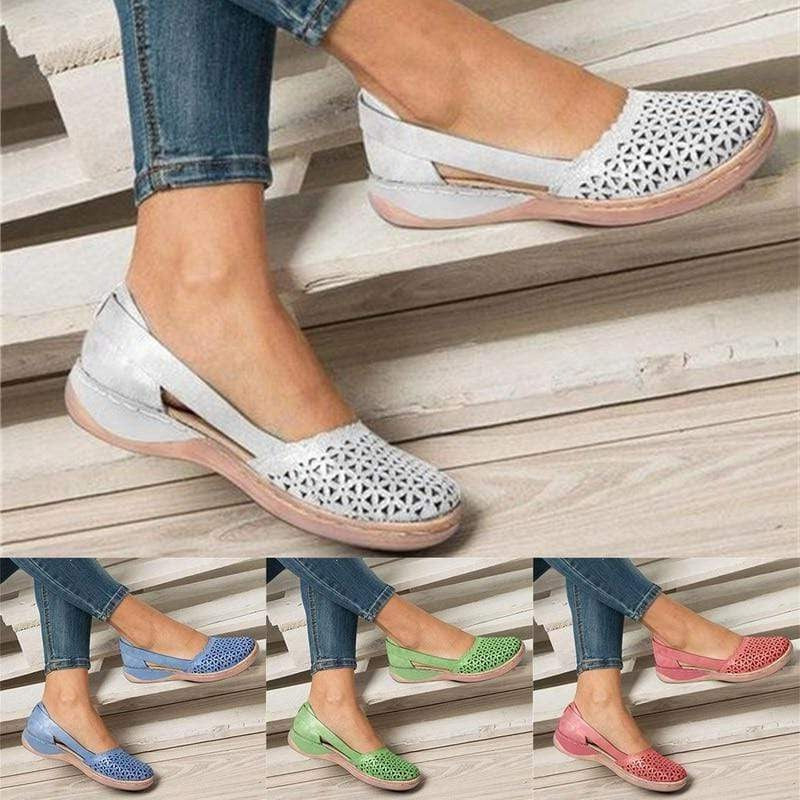 Wide Toe Box Moccasin Flats with Cushioned Insoles and Non-Slip Sole