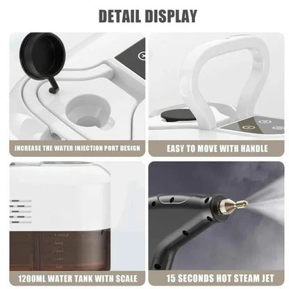 Portable Steam Cleaner with 6-Speed Settings and 5 Brush Attachments