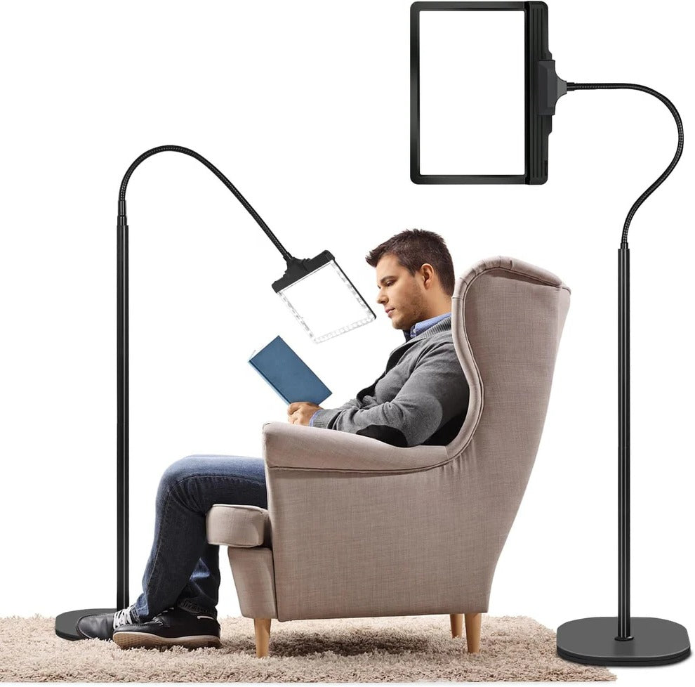 Floor Magnifying Lamp with 3X Lens and 12 LED Bulbs, 8x10 Viewing Area