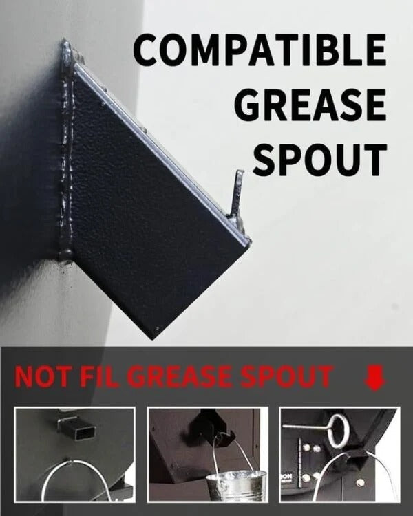 Grill Grease Collector with Reusable Liner and Fitted Lid for 1.6in Spouts