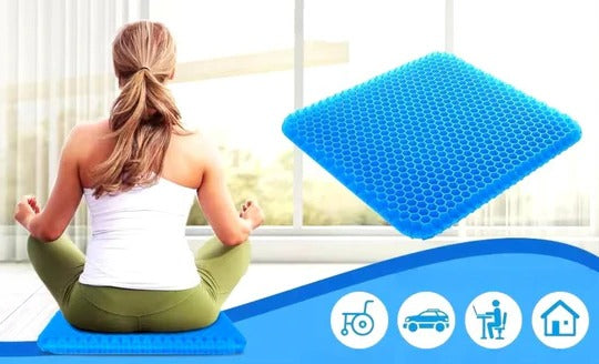 Gel Seat Cushion with Honeycomb Structure and Ergonomic Support for Office, Car, Wheelchair
