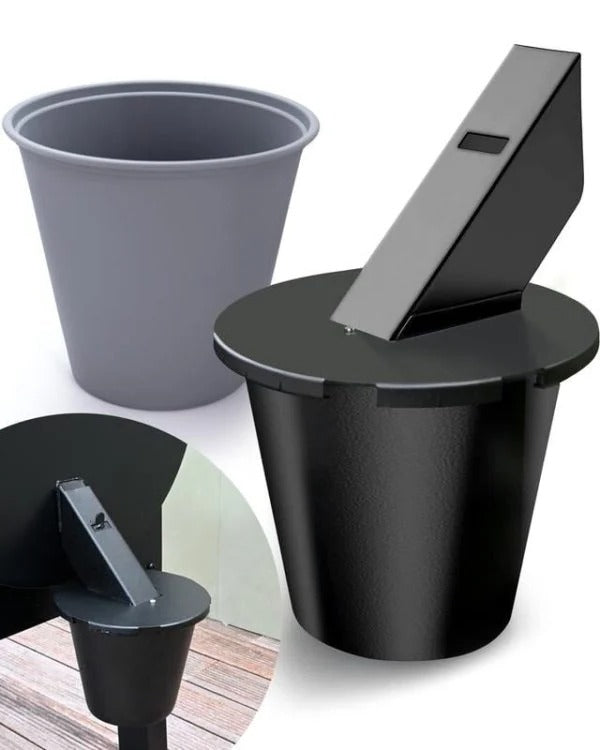Grill Grease Collector with Reusable Liner and Fitted Lid for 1.6in Spouts
