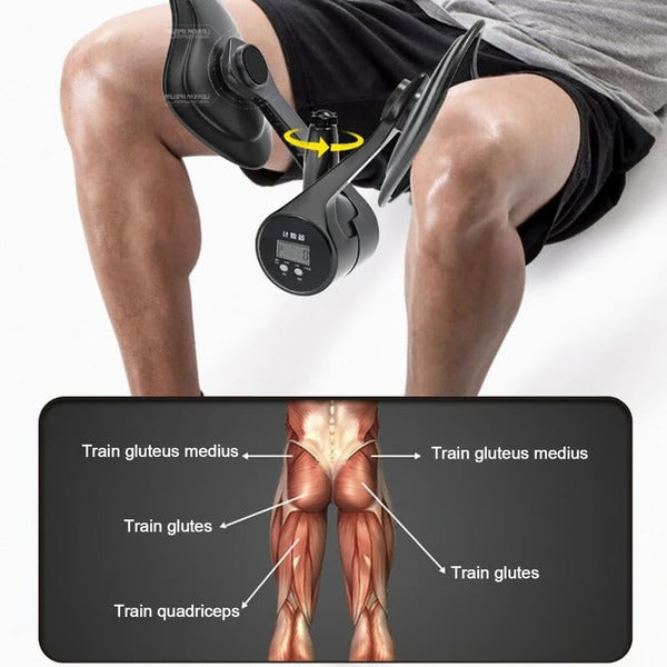 Adjustable Inner Thigh Trainer with 360 Degree Rotating Baffle and Manual Resistance Control