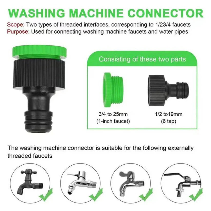 Expandable Garden Hose with Seven Spray Patterns and Flow Control Lever
