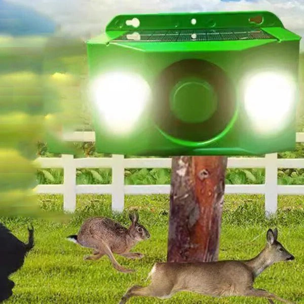 Solar Motion Sensor Light with Flashing Spotlight and Alarm for Wildlife Deterrent
