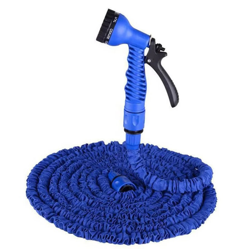 Expandable Garden Hose with Seven Spray Patterns and Flow Control Lever