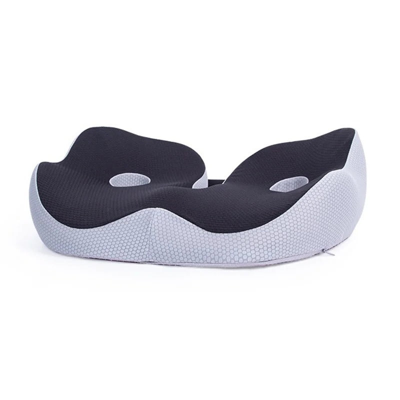 Memory Foam Ergonomic Seat Cushion with Adjustable Straps and Non-Slip Base