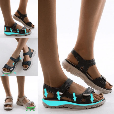 Orthopedic Platform Sandals for Women with Adjustable Straps and Arch Support