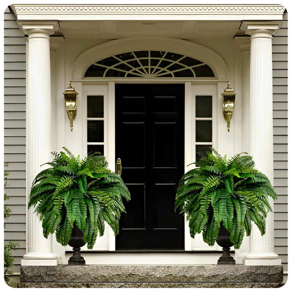 Artificial Boston Fern with UV Resistant Polyethylene and 18 Branches for Indoor Outdoor Use