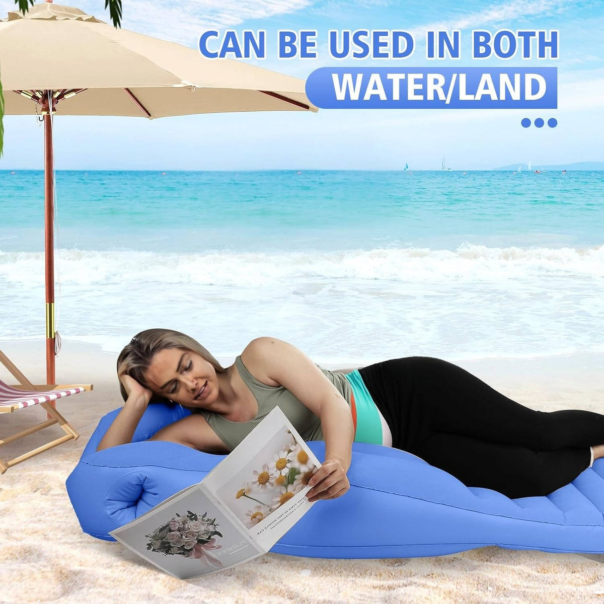 Inflatable Maternity Pillow with Belly Cutout and Dual Chamber Support