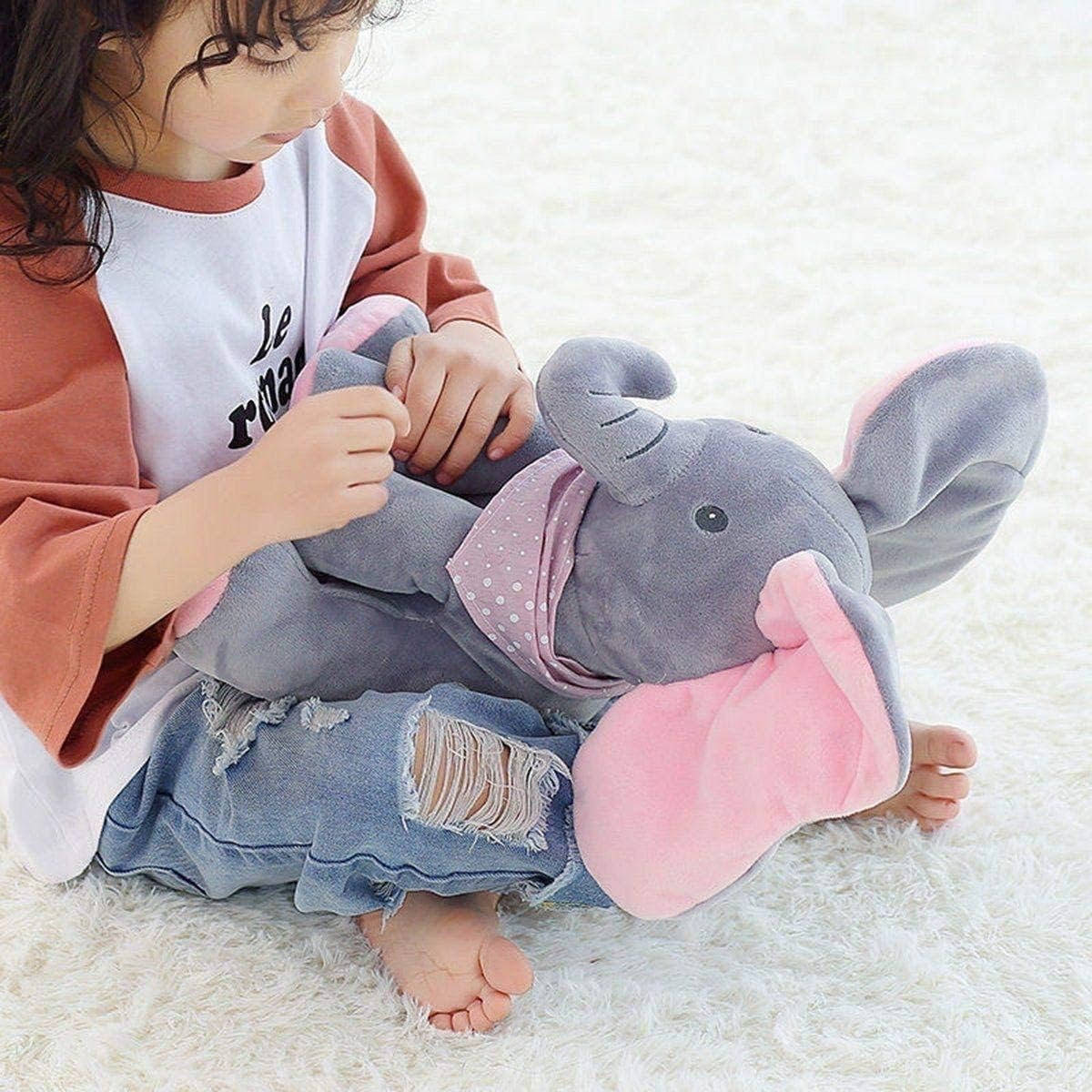 Interactive Plush Elephant with Peekaboo and Singing Modes for Toddlers