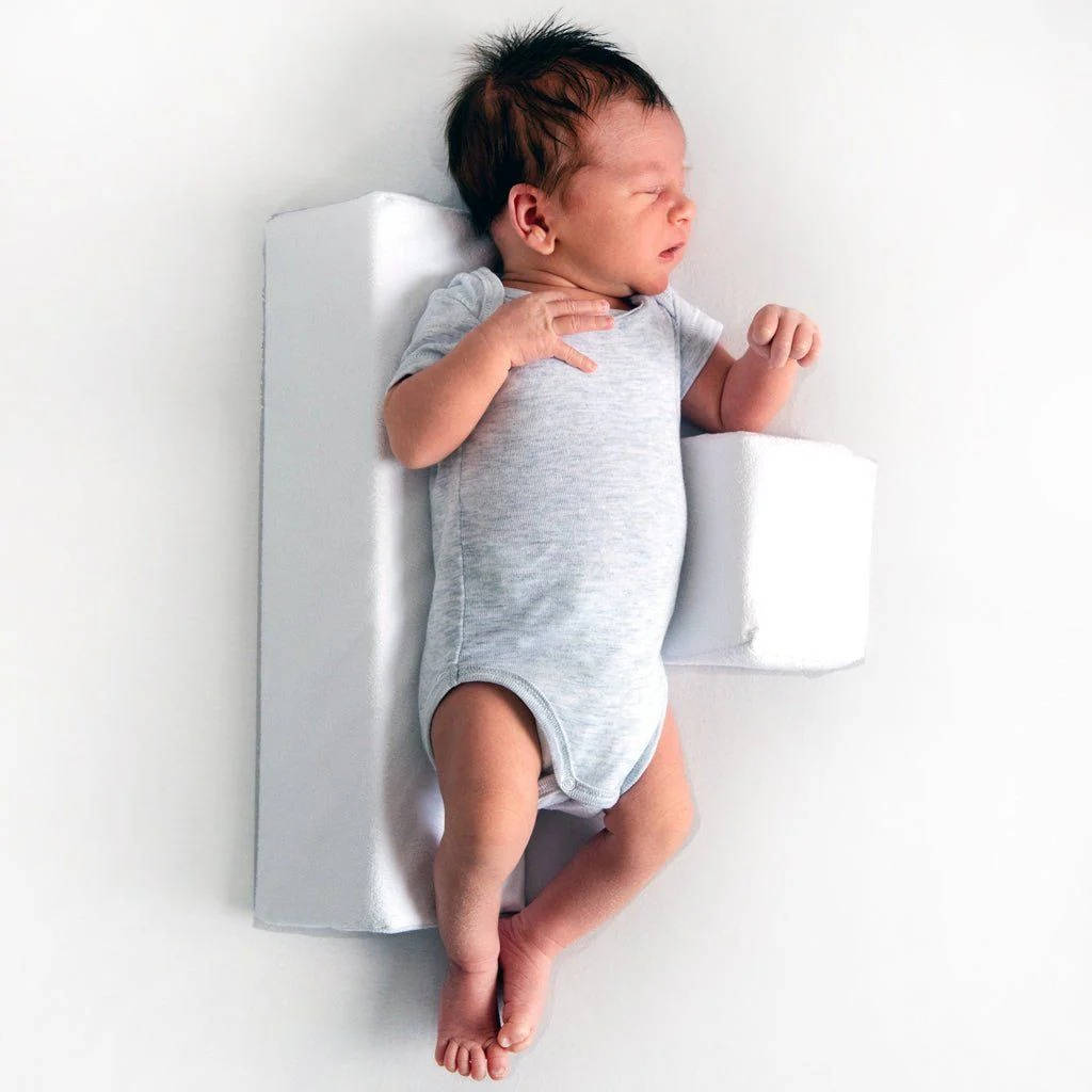Infant Side Sleep Positioning Wedge with Dual Pillow Support and Adjustable Width
