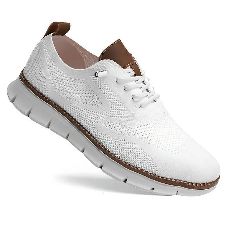 Lightweight Dress Shoes with Wide Toe Box and Breathable Knit Upper, Slip-On Design