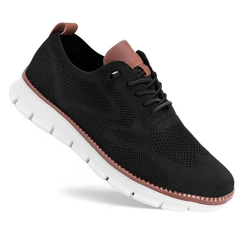 Lightweight Dress Shoes with Wide Toe Box and Breathable Knit Upper, Slip-On Design