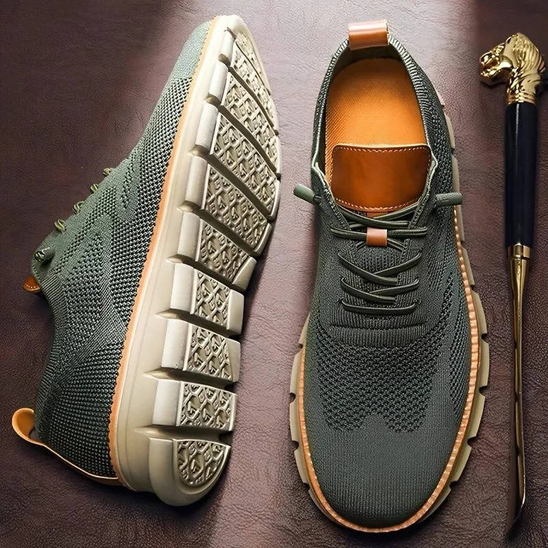 Lightweight Dress Shoes with Wide Toe Box and Breathable Knit Upper, Slip-On Design