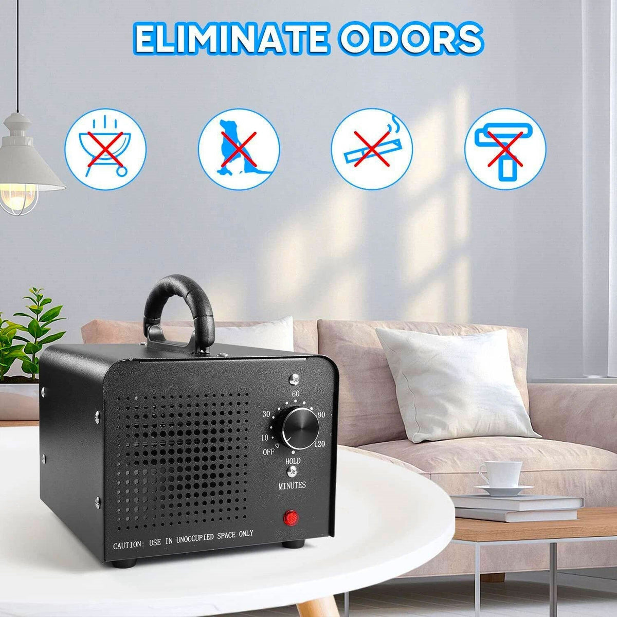 High Capacity Ozone Generator with 70000mg Output and Washable Filter for 6000 Sq.Ft Spaces